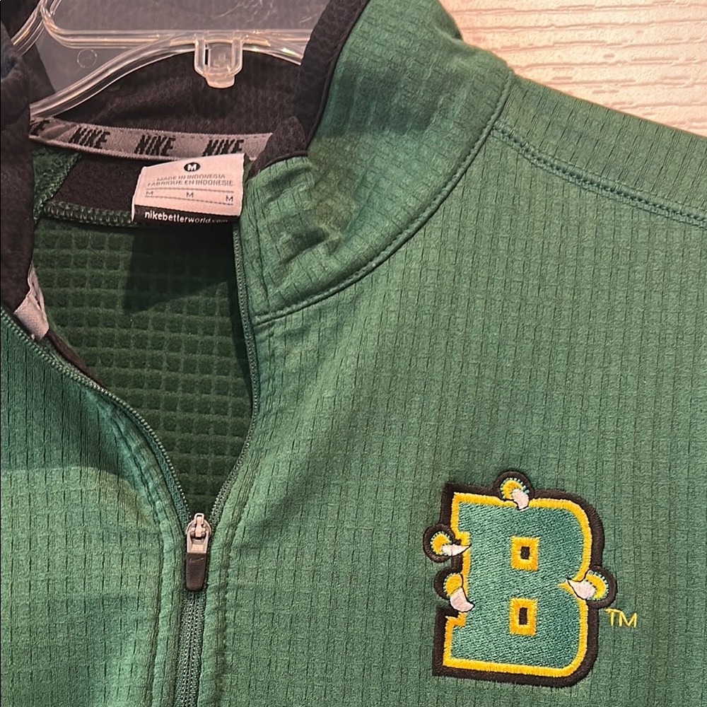 Nike Green Quarter-Zip Pullover with B Logo Baylor - Picture 2 of 4
